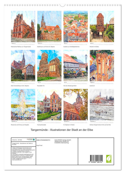 Tangermünde - Illustrationen der Stadt an der Elbe (CALVENDO Premium Wandkalender 2027)