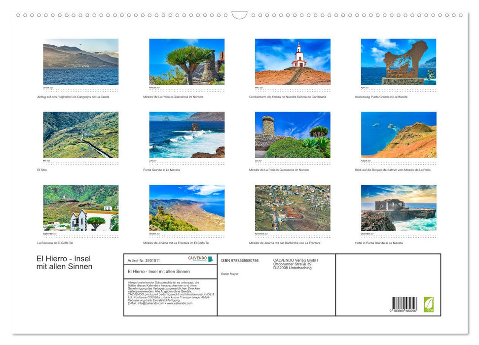 El Hierro - Insel mit allen Sinnen (CALVENDO Wandkalender 2027)