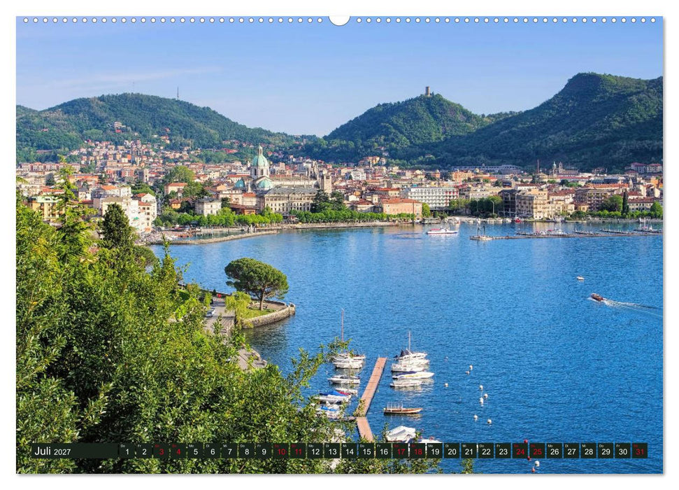 Comer See - Mediterraner Charme in alpiner Landschaft (CALVENDO Premium Wandkalender 2027)