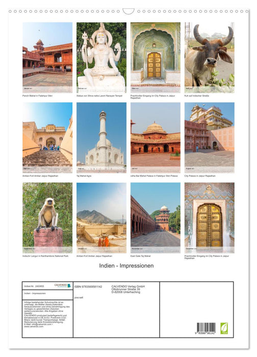 Indien - Impressionen (CALVENDO Wandkalender 2027)