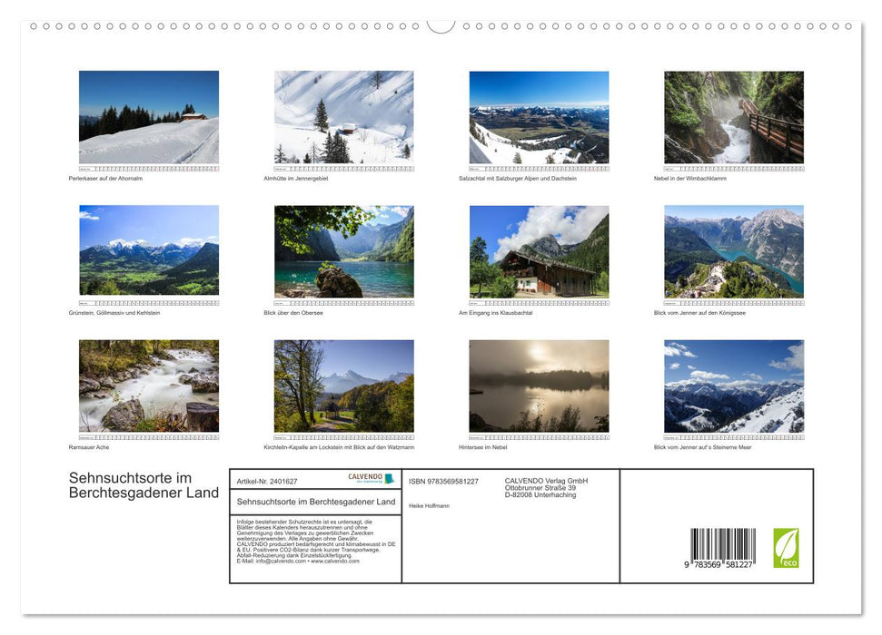 Sehnsuchtsorte im Berchtesgadener Land (CALVENDO Premium Wandkalender 2027)
