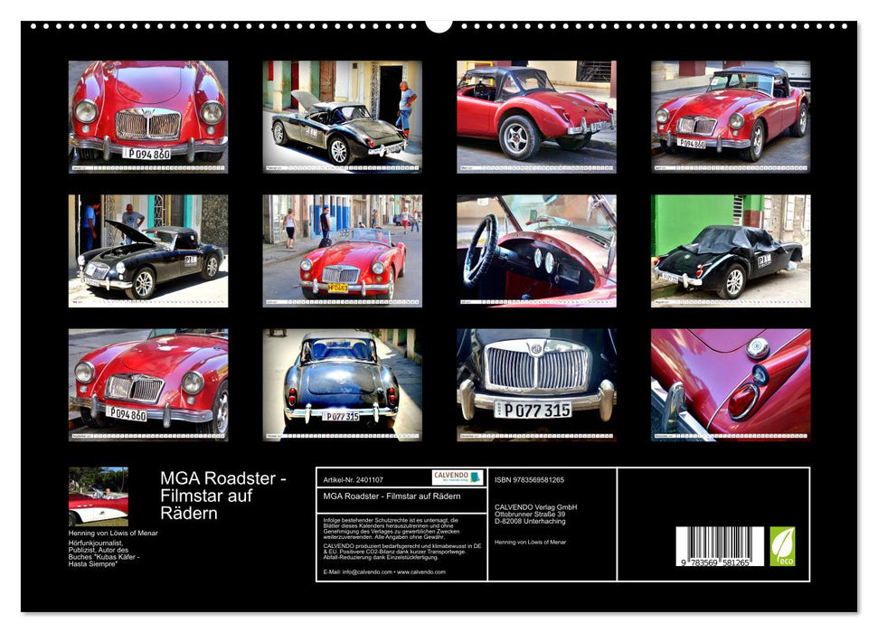MGA Roadster - Filmstar auf Rädern (CALVENDO Premium Wandkalender 2027)