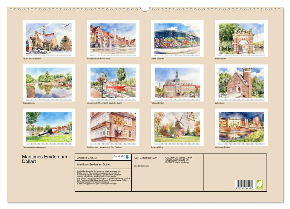Maritimes Emden am Dollart (CALVENDO Wandkalender 2027)