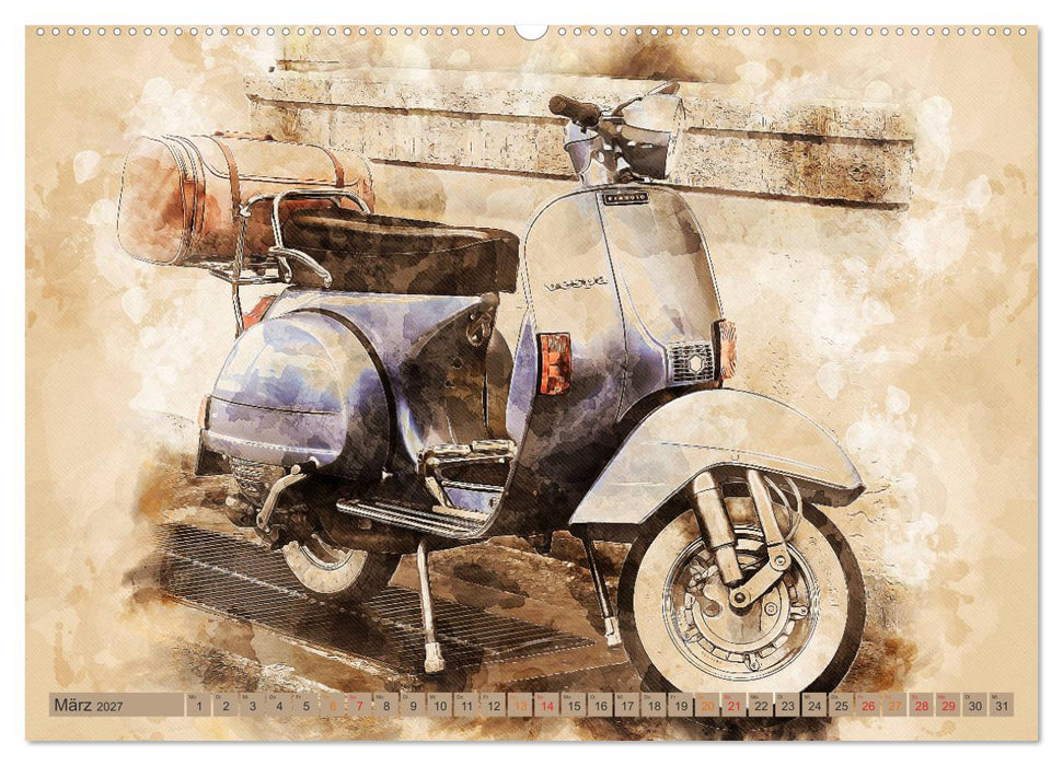 Mototrroller - Vesparade (CALVENDO Premium Wandkalender 2027)