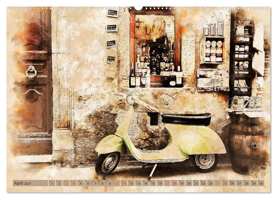 Mototrroller - Vesparade (CALVENDO Premium Wandkalender 2027)