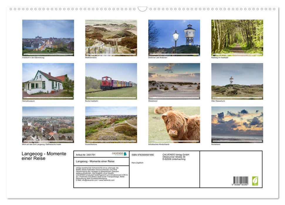 Langeoog - Momente einer Reise (CALVENDO Wandkalender 2027)