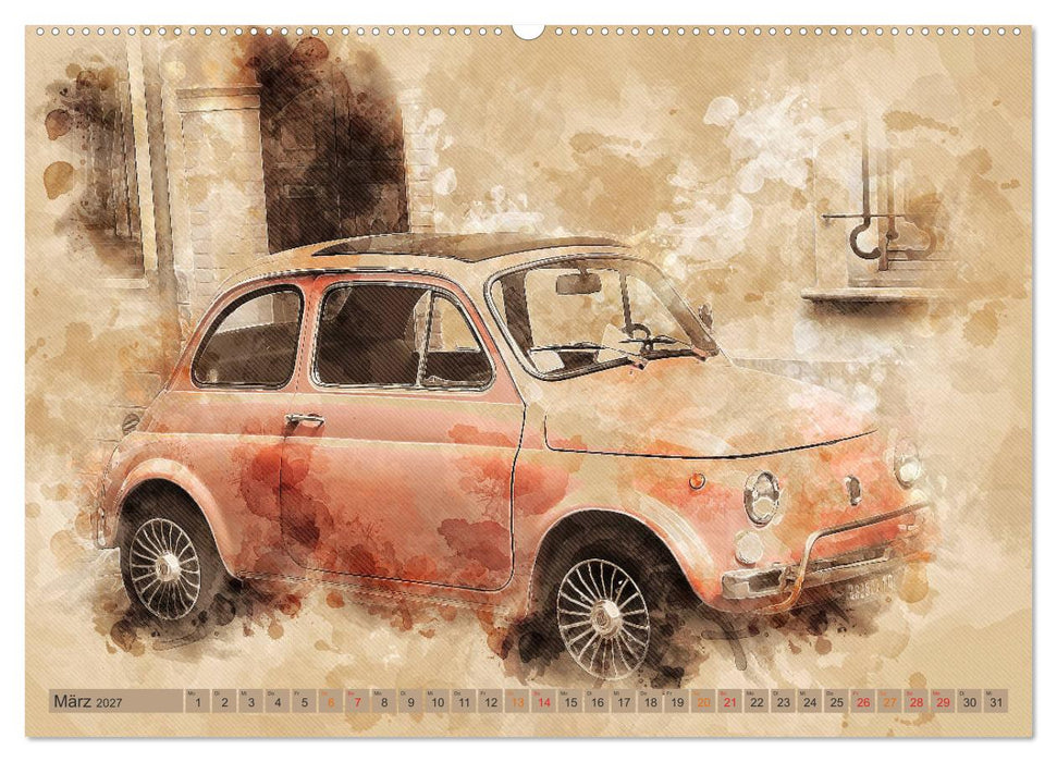 Kult-Autos, Nuova 500 (CALVENDO Wandkalender 2027)