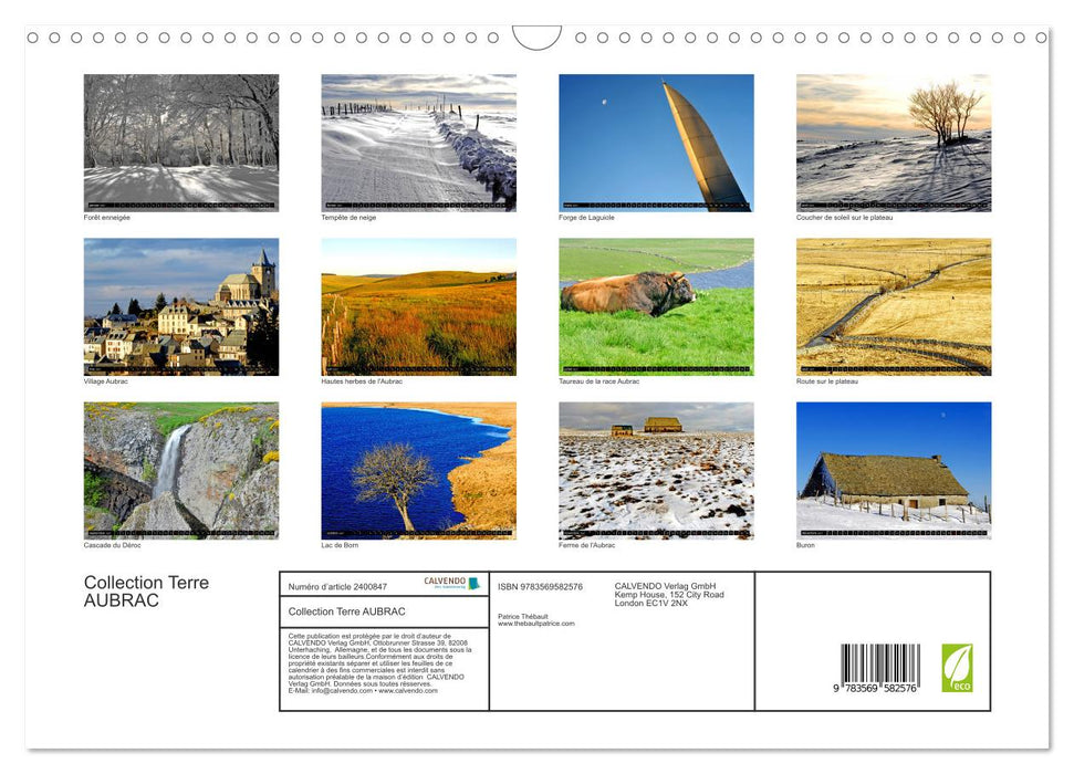 Collection Terre AUBRAC (CALVENDO Calendrier mensuel 2027)