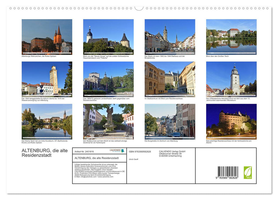 ALTENBURG, die alte Residenzstadt (CALVENDO Premium Wandkalender 2027)