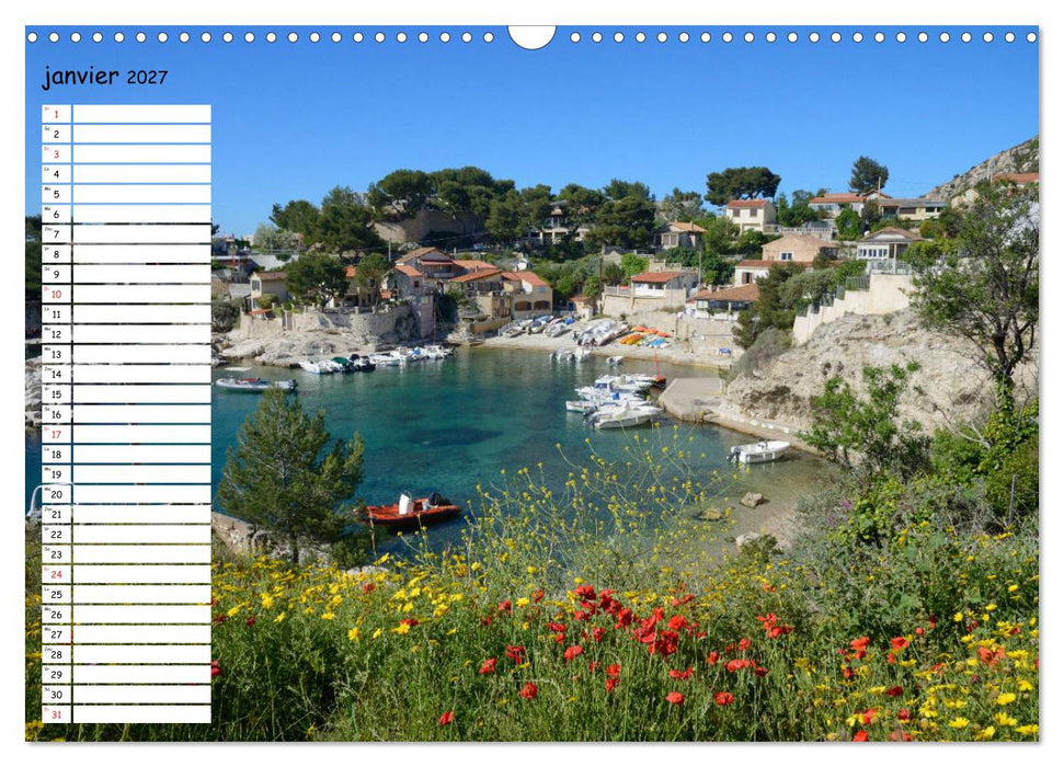 Les Calanques - Criques et fiords de Provence (CALVENDO Calendrier mensuel 2027)