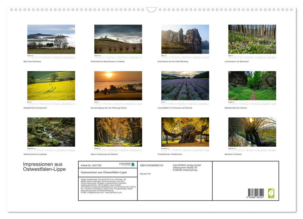 Impressionen aus Ostwestfalen-Lippe (CALVENDO Wandkalender 2027)