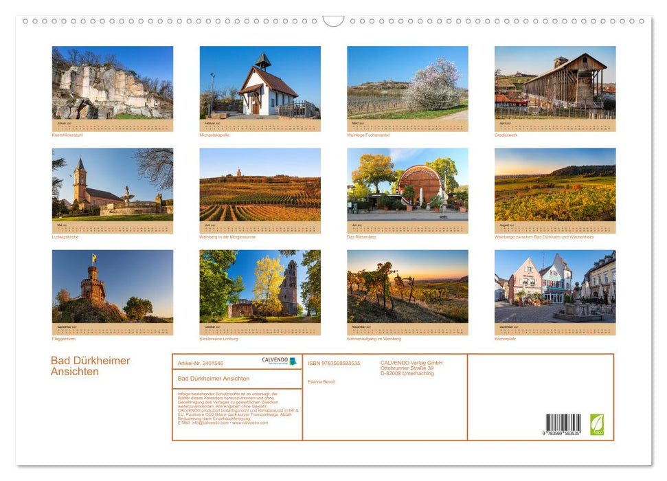 Bad Dürkheimer Ansichten (CALVENDO Wandkalender 2027)