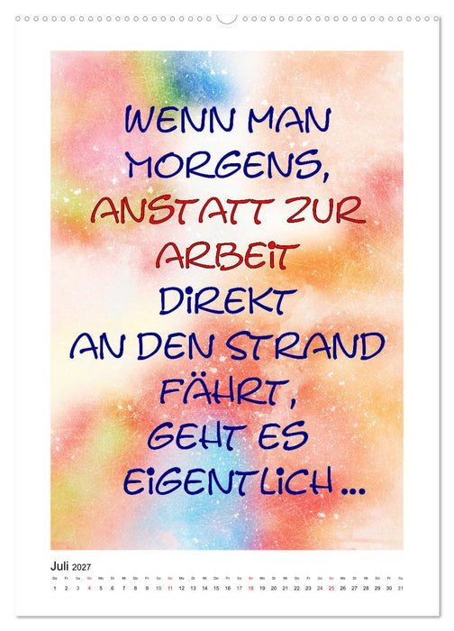 Humor und Ironie. Lustige Sprüche (CALVENDO Premium Wandkalender 2027)
