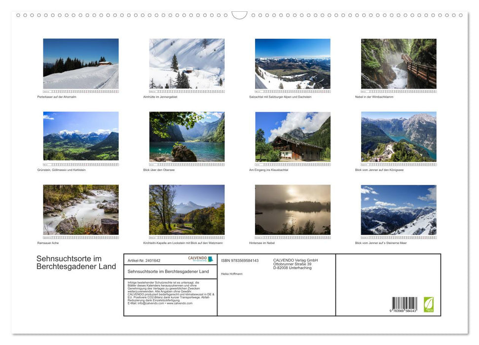 Sehnsuchtsorte im Berchtesgadener Land (CALVENDO Wandkalender 2027)