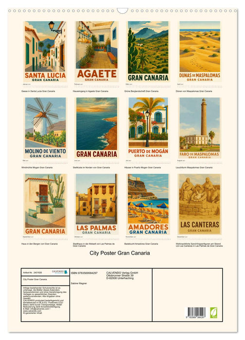 City Poster Gran Canaria (CALVENDO Wandkalender 2027)