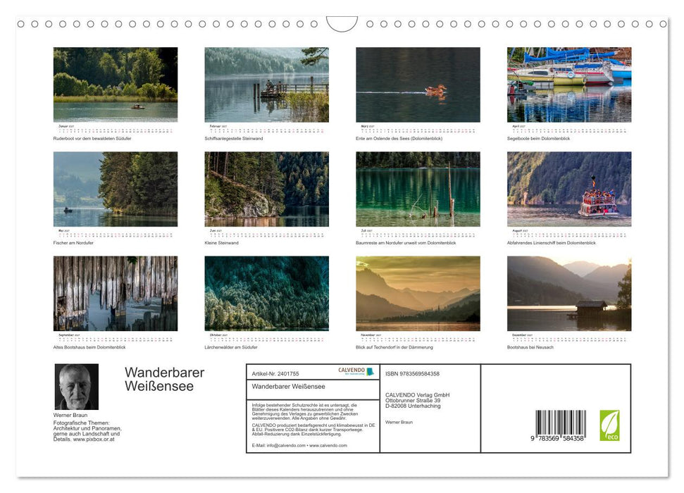 Wanderbarer Weißensee (CALVENDO Wandkalender 2027)
