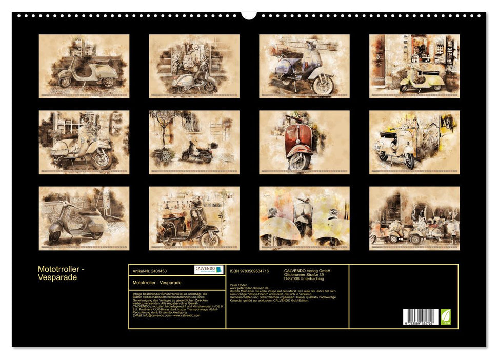 Mototrroller - Vesparade (CALVENDO Wandkalender 2027)
