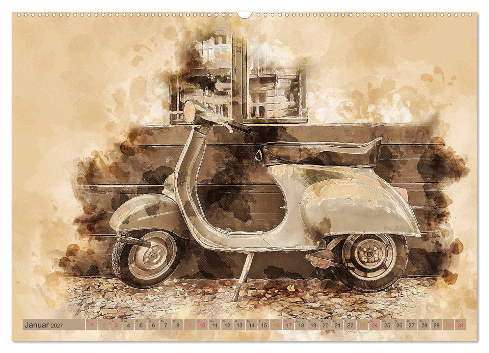 Mototrroller - Vesparade (CALVENDO Wandkalender 2027)