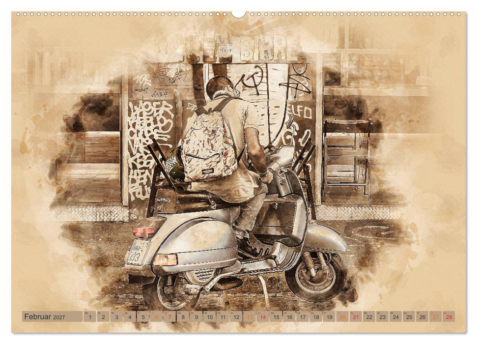 Mototrroller - Vesparade (CALVENDO Wandkalender 2027)