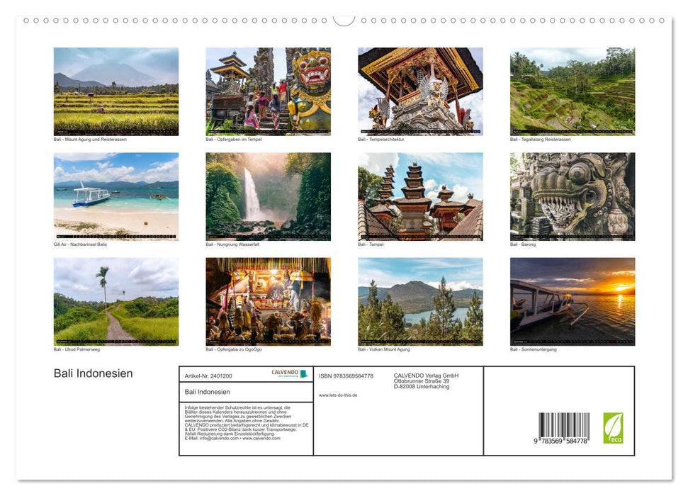 Bali Indonesien (CALVENDO Premium Wandkalender 2027)