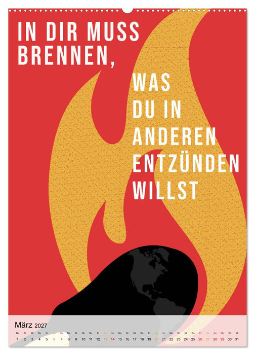 Dein monatlicher Motivationsschub: Das Leben wird nicht leichter, Du wirst nur stärker. (CALVENDO Wandkalender 2027)