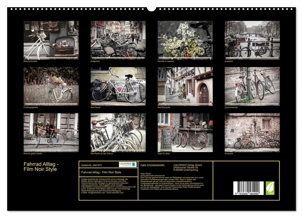 Fahrrad Alltag - Film Noir Style (CALVENDO Premium Wandkalender 2027)