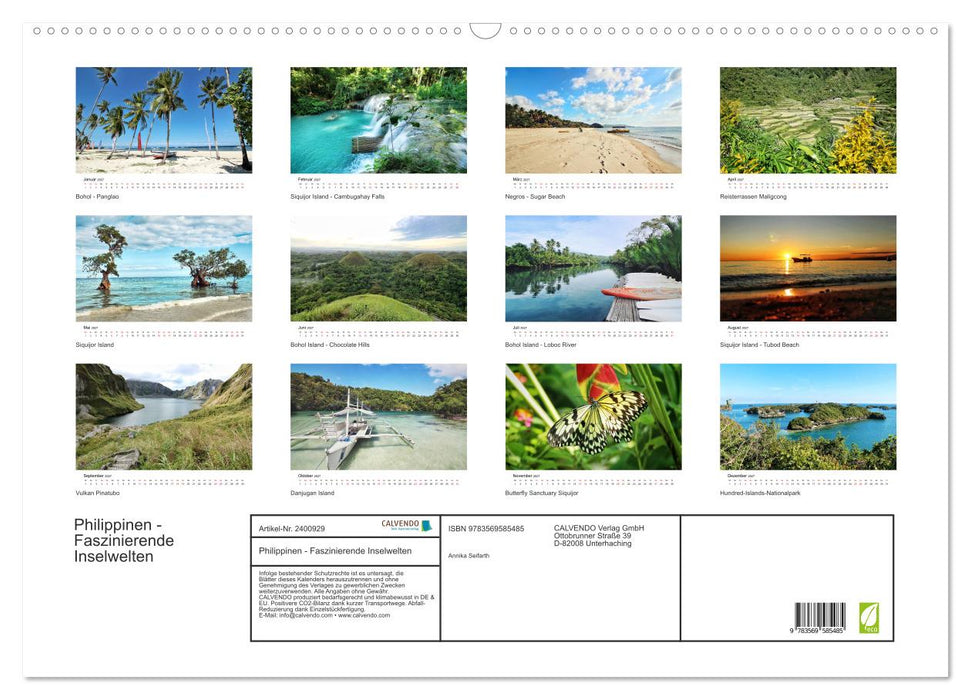 Philippinen - Faszinierende Inselwelten (CALVENDO Wandkalender 2027)
