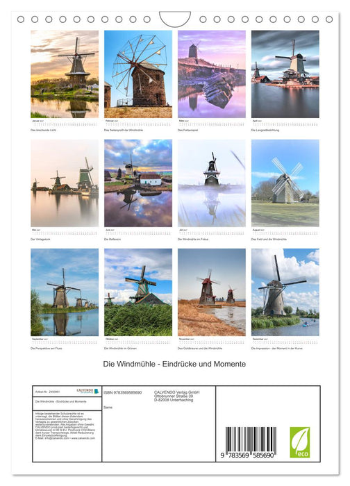 Die Windmühle - Eindrücke und Momente (CALVENDO Wandkalender 2027)