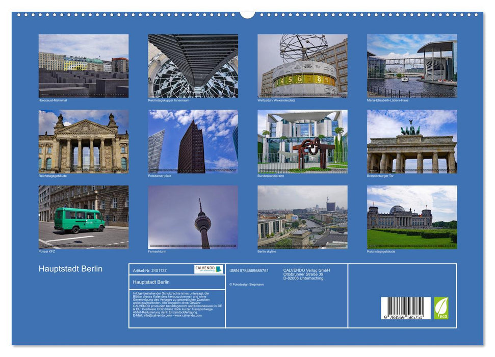 Hauptstadt Berlin (CALVENDO Premium Wandkalender 2027)