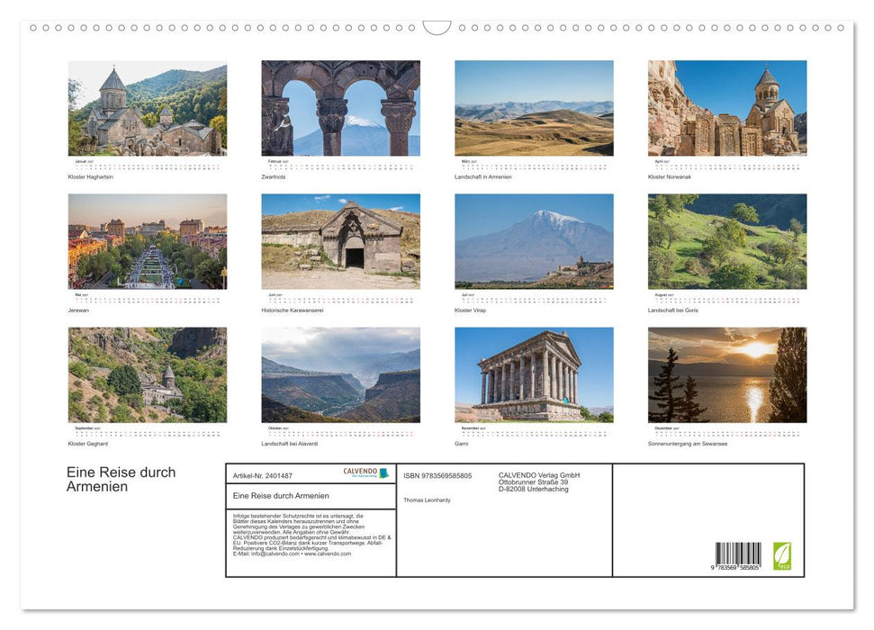 Eine Reise durch Armenien (CALVENDO Wandkalender 2027)