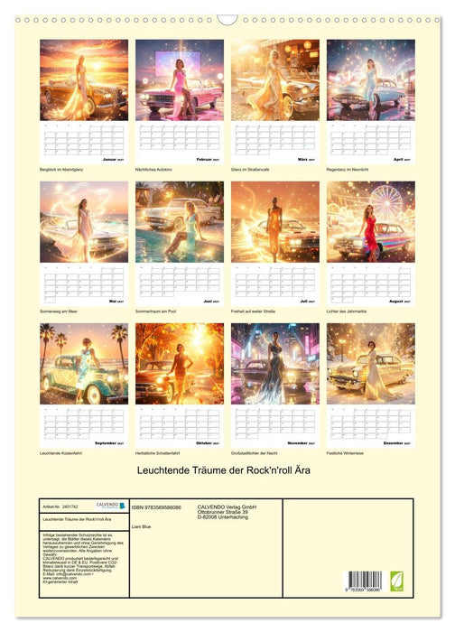 Leuchtende Träume der Rock'n'roll Ära (CALVENDO Wandkalender 2027)