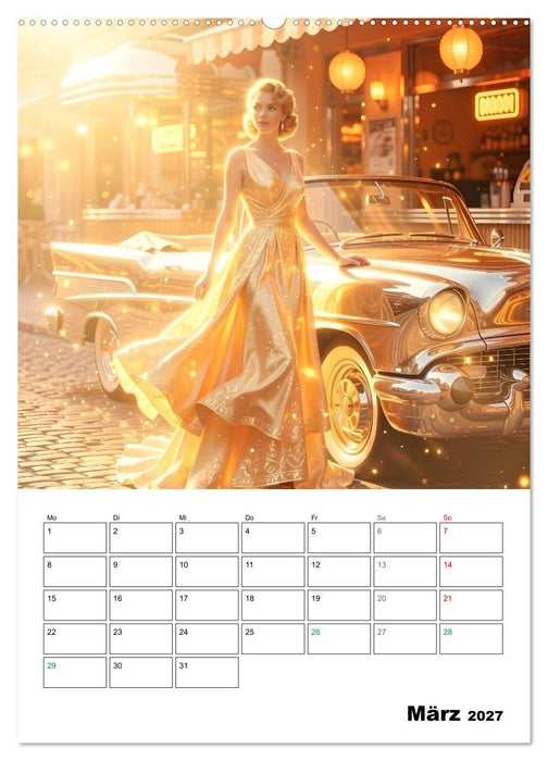 Leuchtende Träume der Rock'n'roll Ära (CALVENDO Wandkalender 2027)