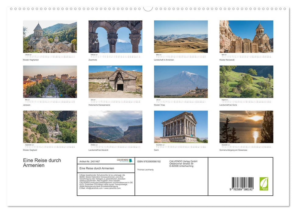 Eine Reise durch Armenien (CALVENDO Premium Wandkalender 2027)