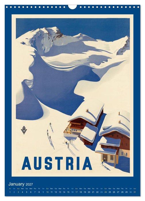 Vintage Travel Posters around the World (CALVENDO Monthly Calendar 2027)