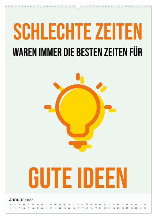 Dein monatlicher Motivationsschub: Das Leben wird nicht leichter, Du wirst nur stärker. (CALVENDO Premium Wandkalender 2027)
