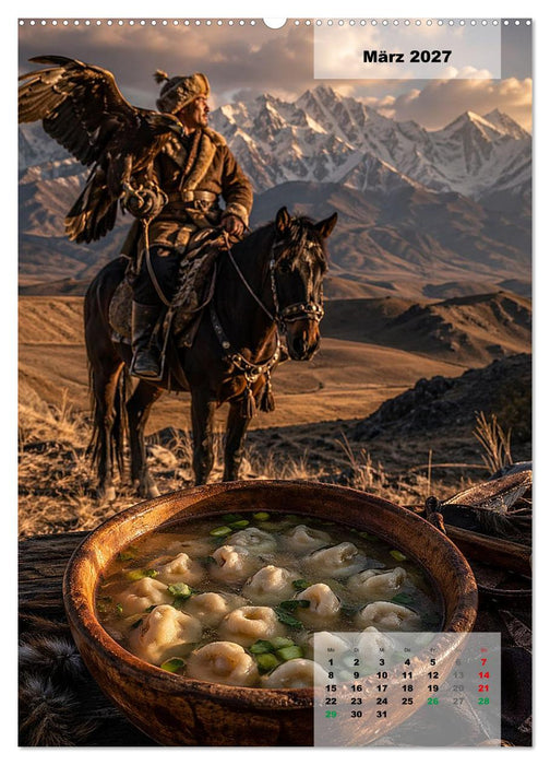 Mongolei – Eine Schlemmerreise ins Land des ewigen blauen Himmels (CALVENDO Premium Wandkalender 2027)