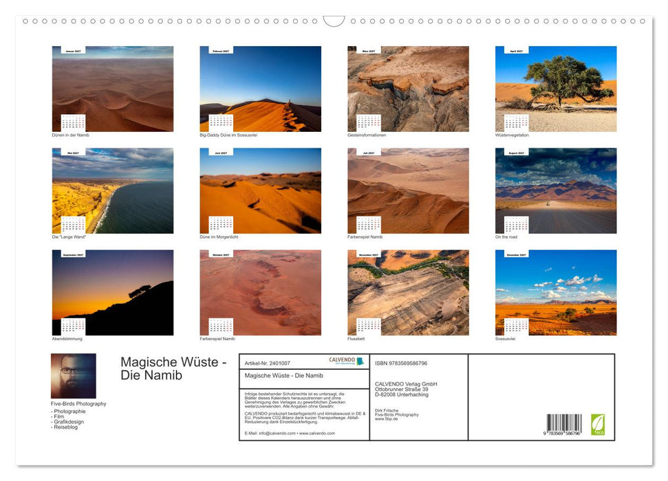 Magische Wüste - Die Namib (CALVENDO Wandkalender 2027)