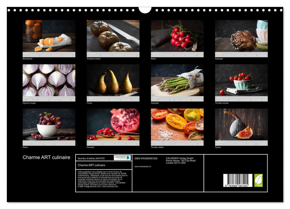 Charme ART culinaire (CALVENDO Calendrier mensuel 2027)