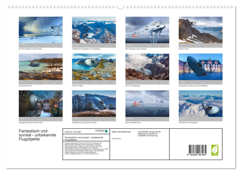 Fantastisch und surreal - unbekannte Flugobjekte (CALVENDO Premium Wandkalender 2027)
