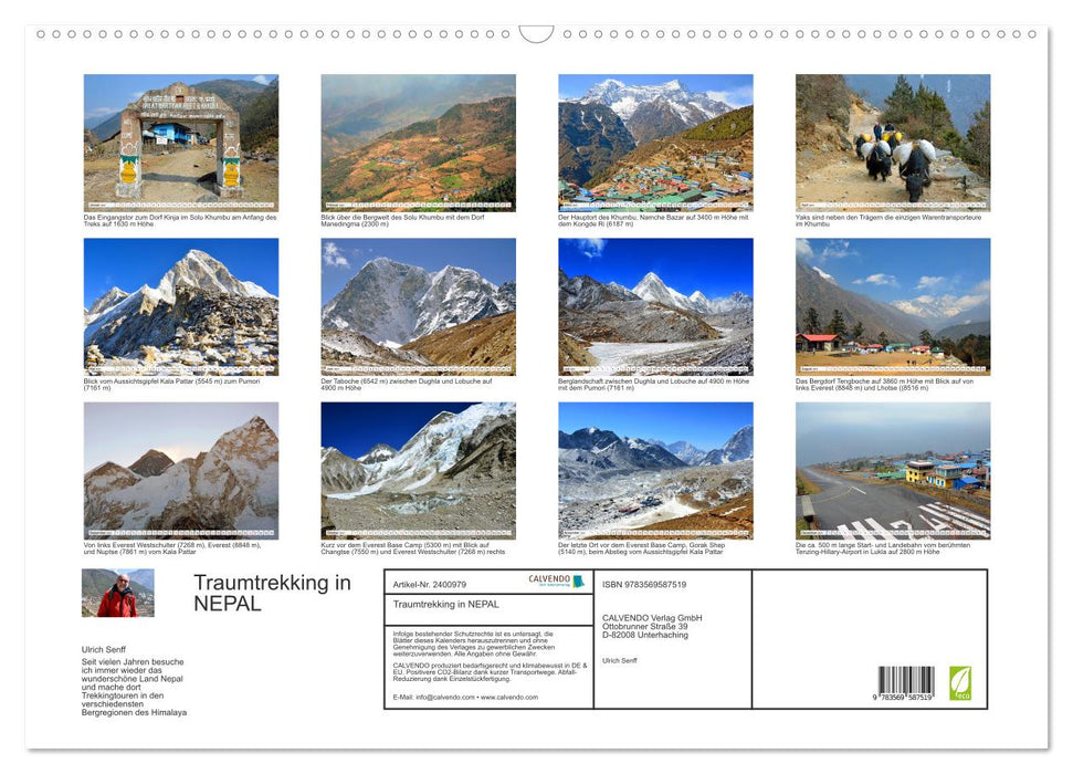 Traumtrekking in NEPAL (CALVENDO Wandkalender 2027)