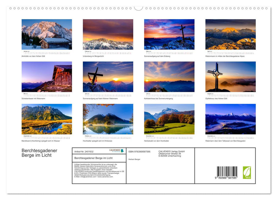 Berchtesgadener Berge im Licht (CALVENDO Premium Wandkalender 2027)