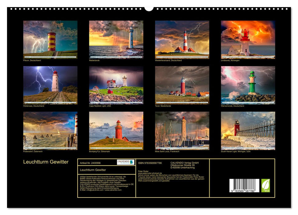 Leuchtturm Gewitter (CALVENDO Premium Wandkalender 2027)