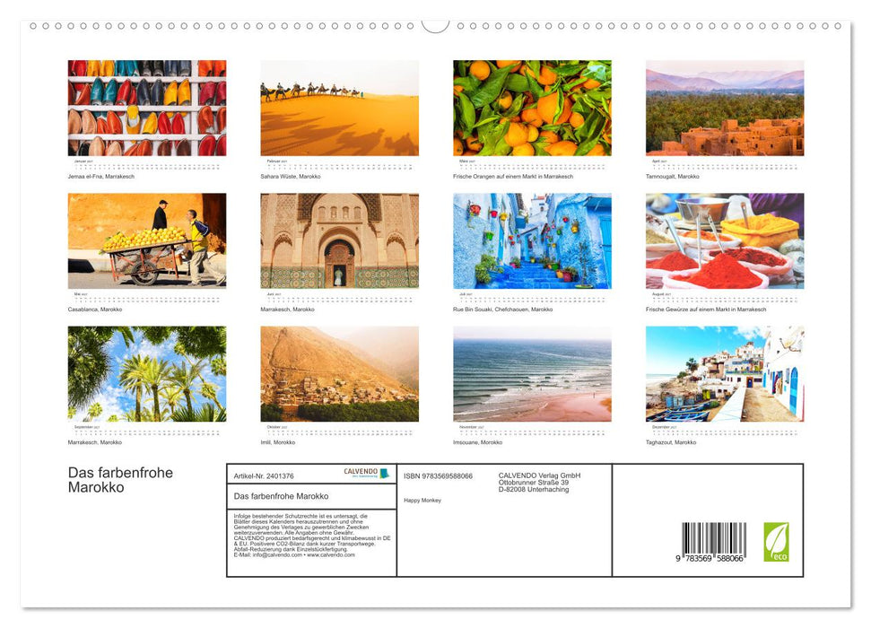 Das farbenfrohe Marokko (CALVENDO Premium Wandkalender 2027)