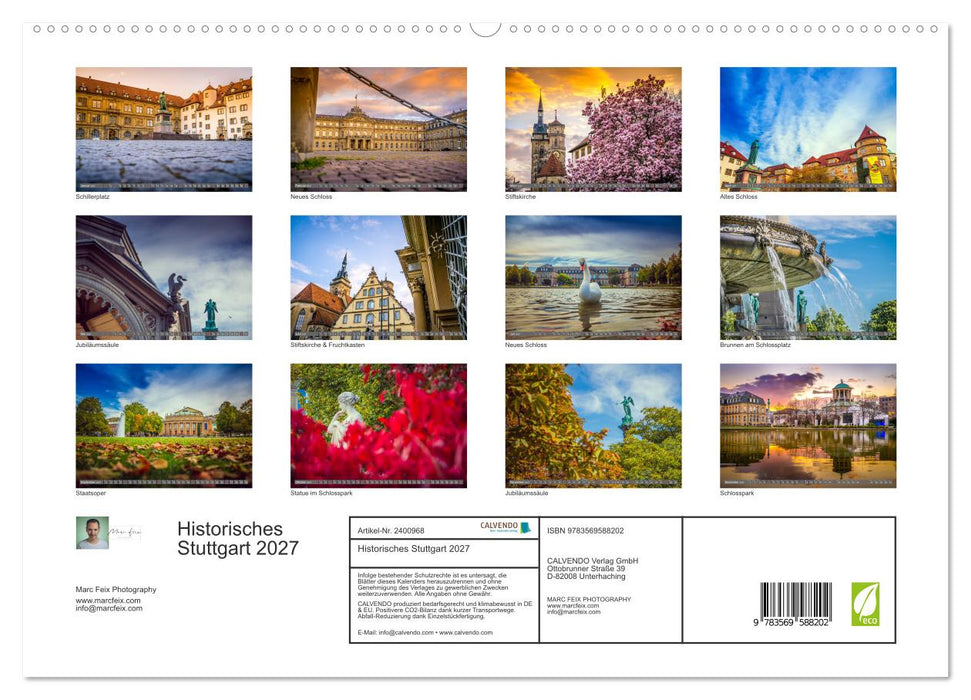 Historisches Stuttgart 2027 (CALVENDO Premium Wandkalender 2027)