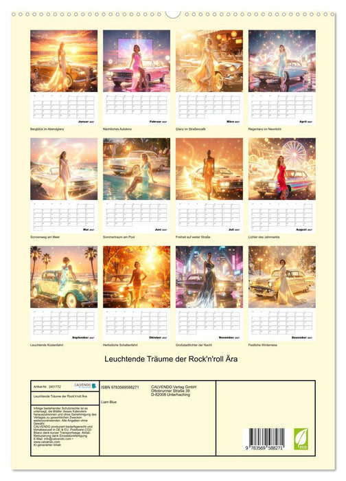 Leuchtende Träume der Rock'n'roll Ära (CALVENDO Premium Wandkalender 2027)
