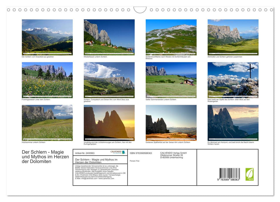 Der Schlern - Magie und Mythos im Herzen der Dolomiten (CALVENDO Wandkalender 2027)