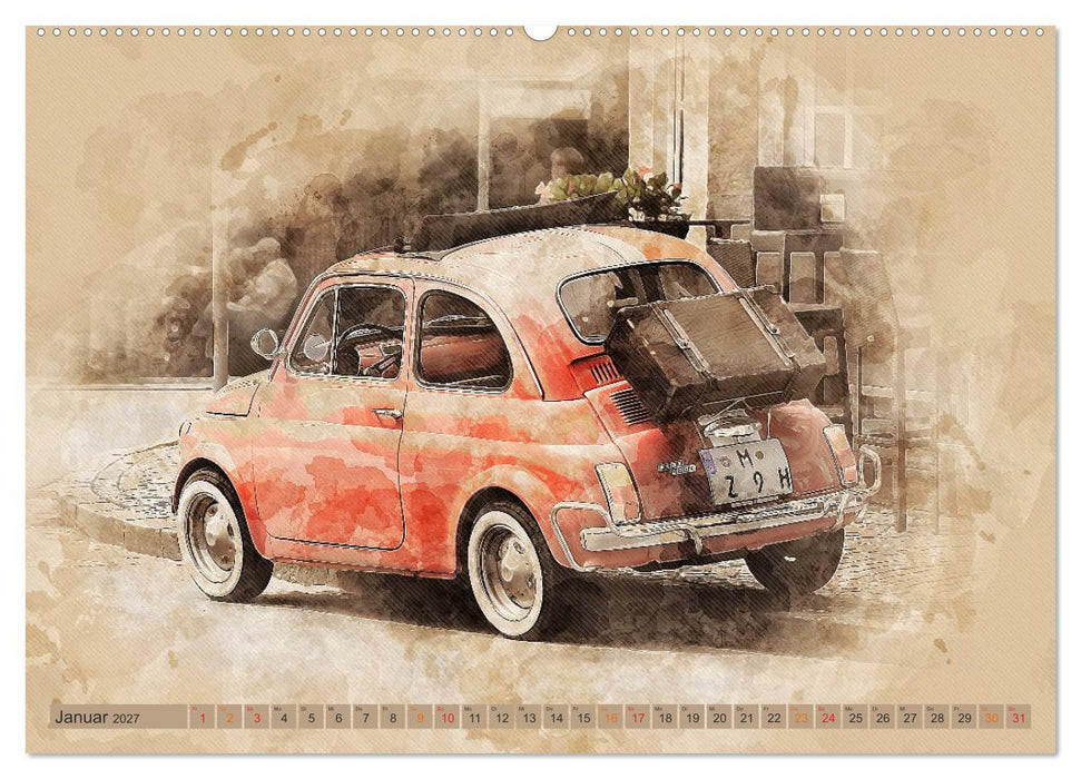 Kult-Autos, Nuova 500 (CALVENDO Premium Wandkalender 2027)