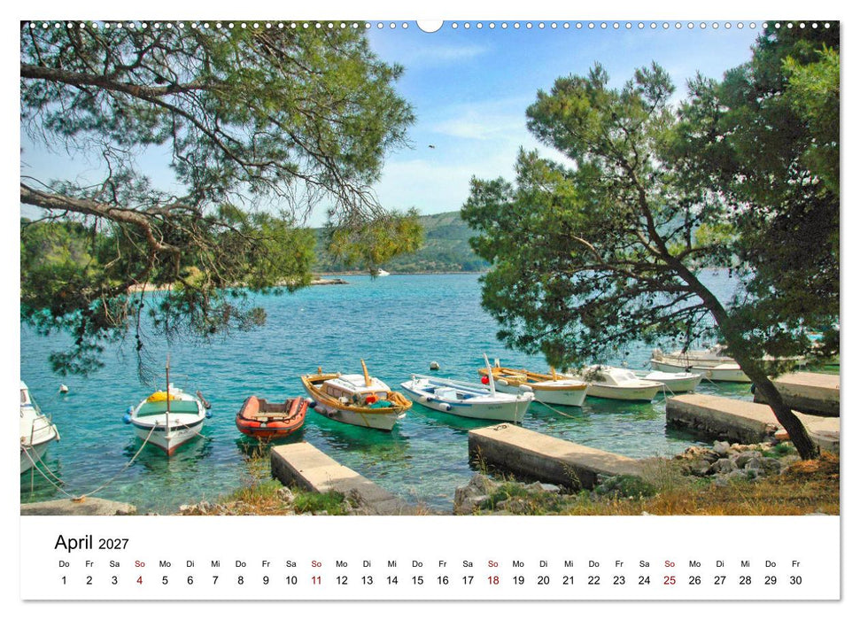 Farbenfrohe Boote in kristallklarem Wasser (CALVENDO Wandkalender 2027)