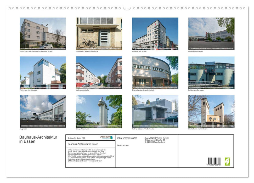 Bauhaus-Architektur in Essen (CALVENDO Wandkalender 2027)