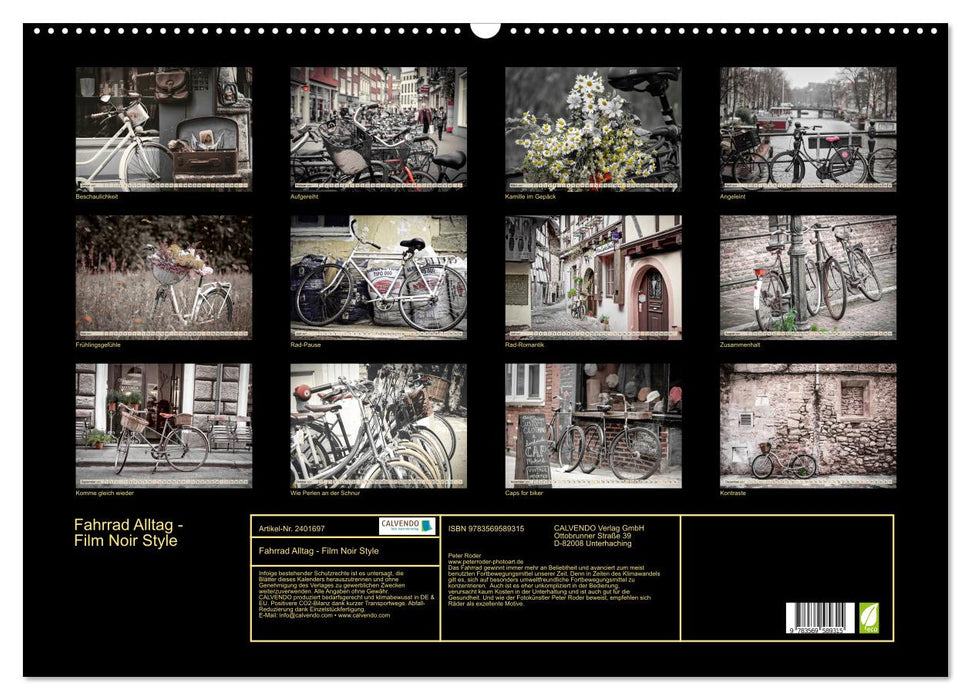 Fahrrad Alltag - Film Noir Style (CALVENDO Wandkalender 2027)
